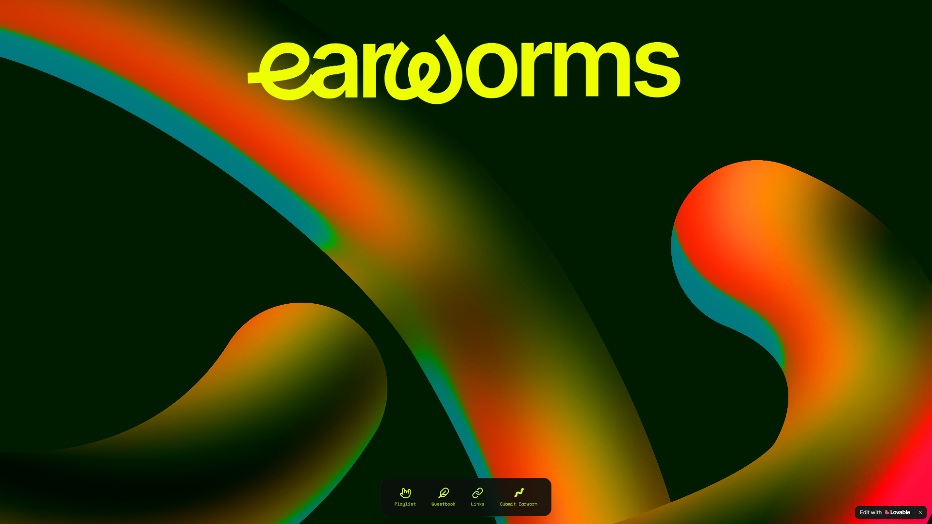 Earworm app — the artifact from Lovable's brand film