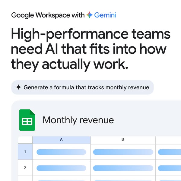 Google Workspace Gemini prompt-to-spreadsheet ad