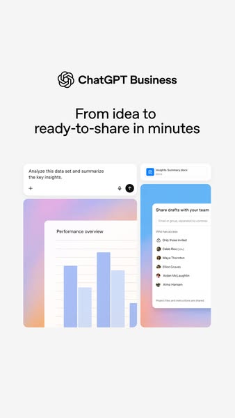 ChatGPT Business prompt-to-outputs ad