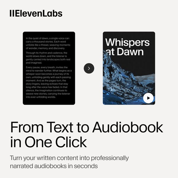 ElevenLabs text to audiobook ad