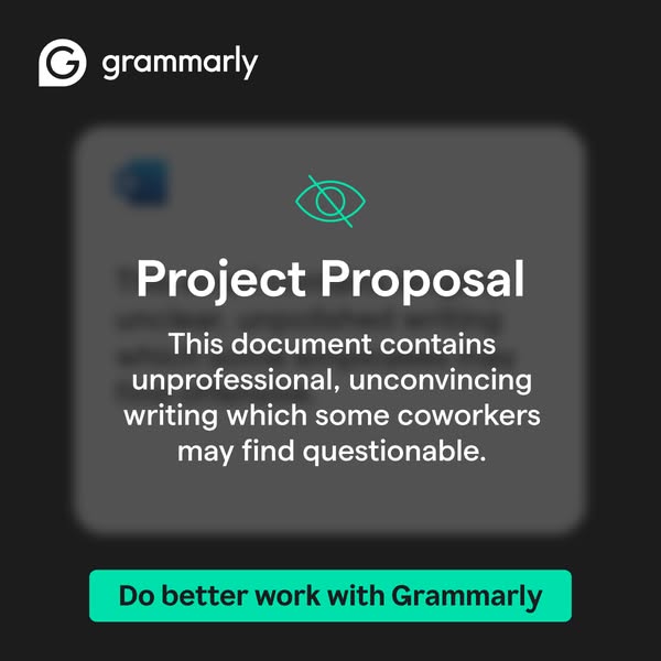 Grammarly document verdict ad